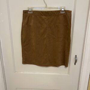 Faux Suede Tan Mini Skirt